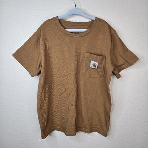 Kids Tan Carhartt Pocket Tee Size 8-10